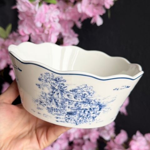 Піала для салатів/перших страв "Blue Vintage", 18*7см, блакитний пейзаж
