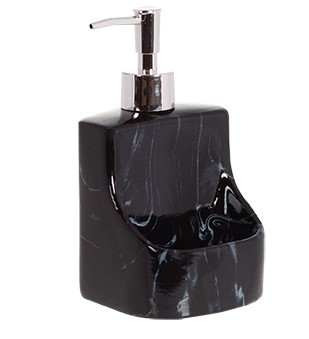 Дозатор для миючих засобів з місцем для губки (чорний мармур)